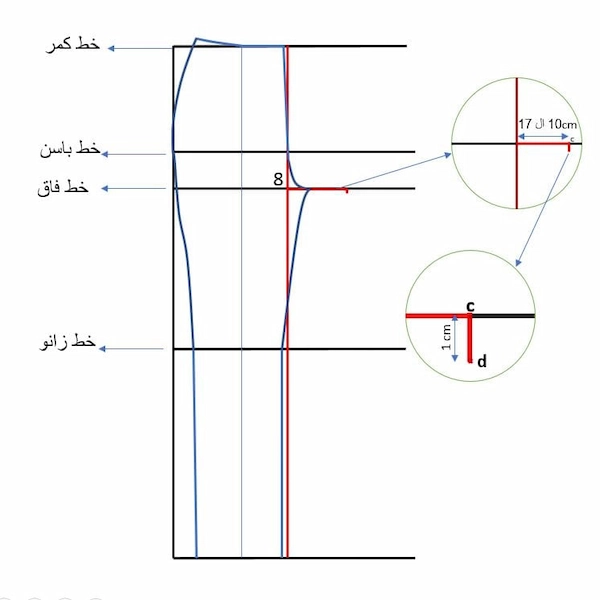 تصویری از الگوی خیاطی شلواز زنانه